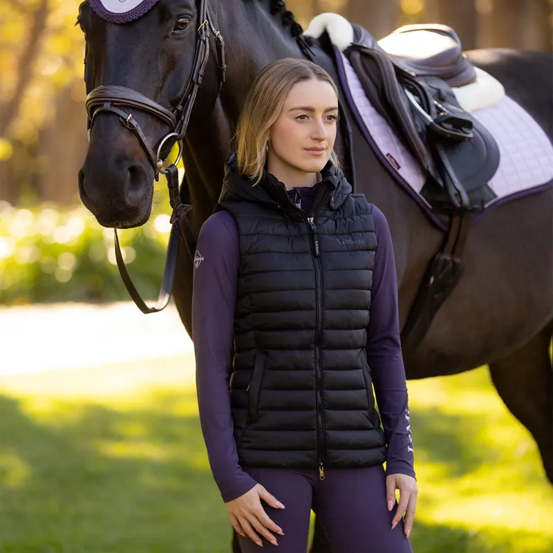LeMieux Rose Womens Hooded Puffer Vest - Black-4