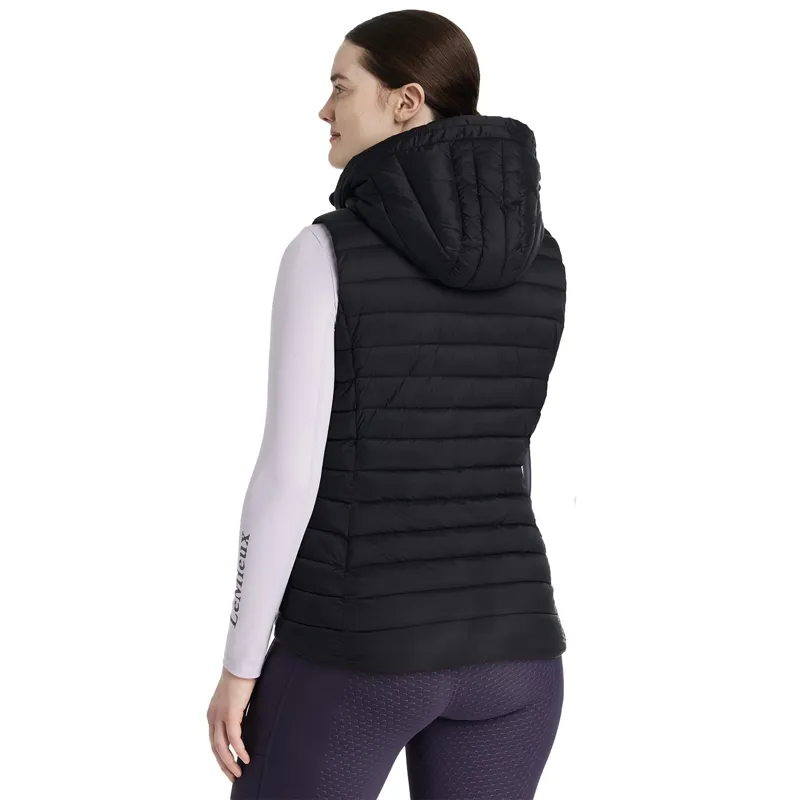 LeMieux Rose Womens Hooded Puffer Vest - Black-1