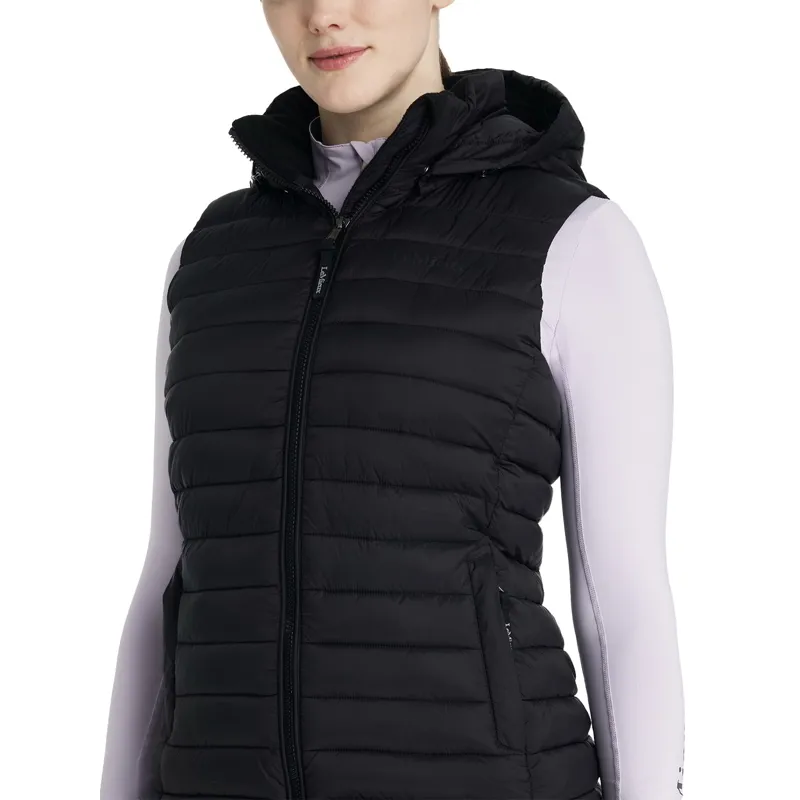 LeMieux Rose Womens Hooded Puffer Vest - Black-2