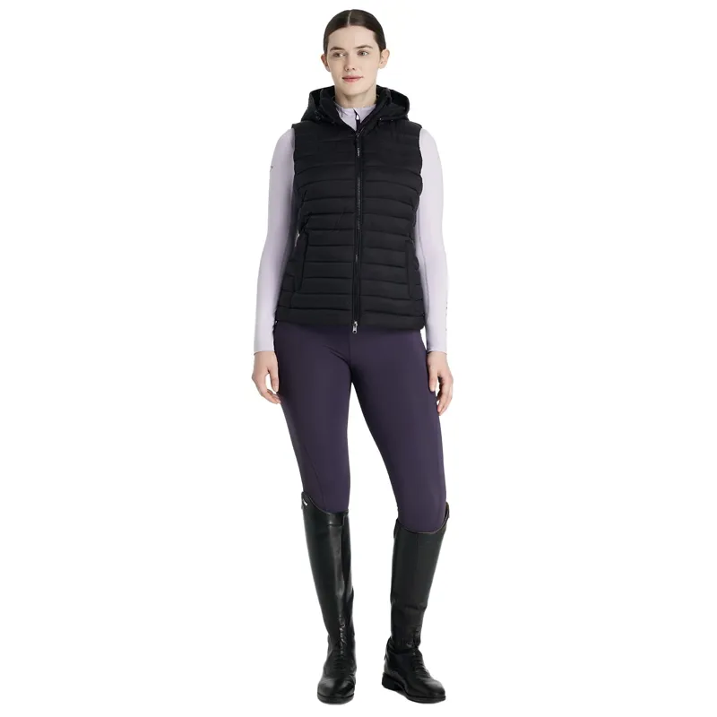 LeMieux Rose Womens Hooded Puffer Vest - Black-3