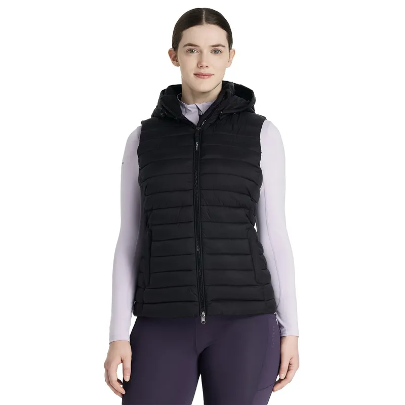 LeMieux Rose Womens Hooded Puffer Vest - Black