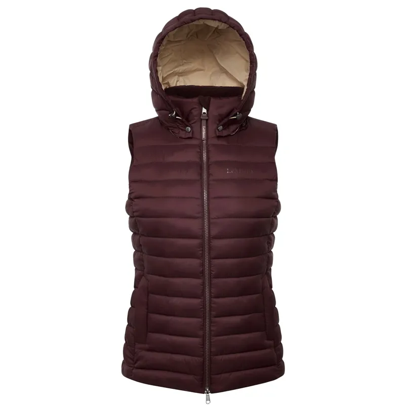 LeMieux Rose Women's Hooded Puffer Vest - Damson-1