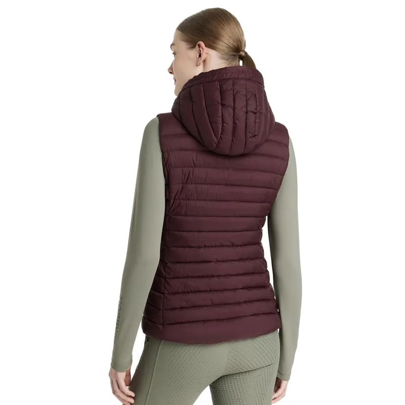 LeMieux Rose Women's Hooded Puffer Vest - Damson-2