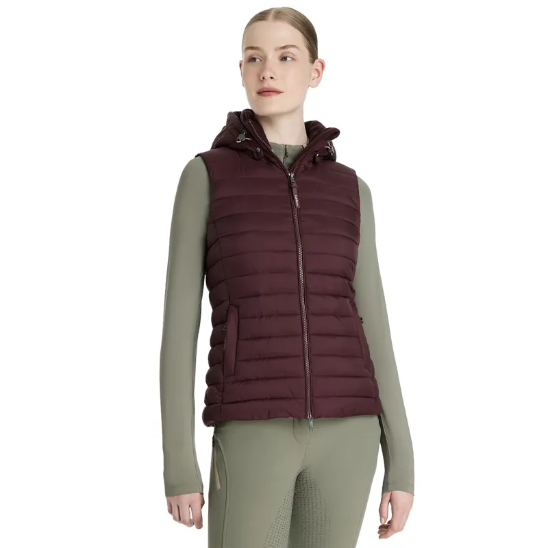 LeMieux Rose Women's Hooded Puffer Vest - Damson