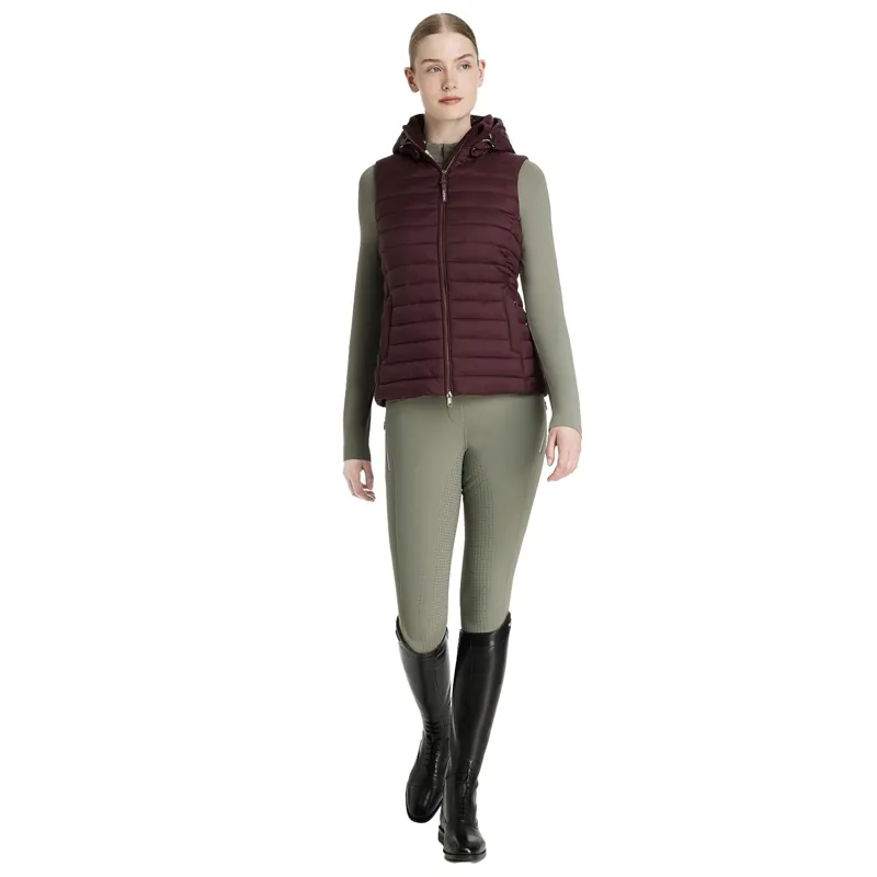 LeMieux Rose Women's Hooded Puffer Vest - Damson-4