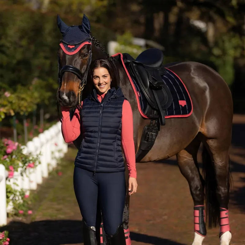 LeMieux Rose Women's Hooded Puffer Vest - Navy-5