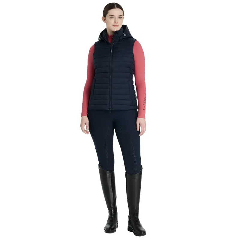 LeMieux Rose Women's Hooded Puffer Vest - Navy-2