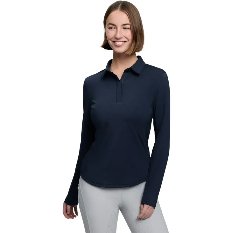 LeMieux Sarah Women's Shirt Base Layer - Navy Patterned