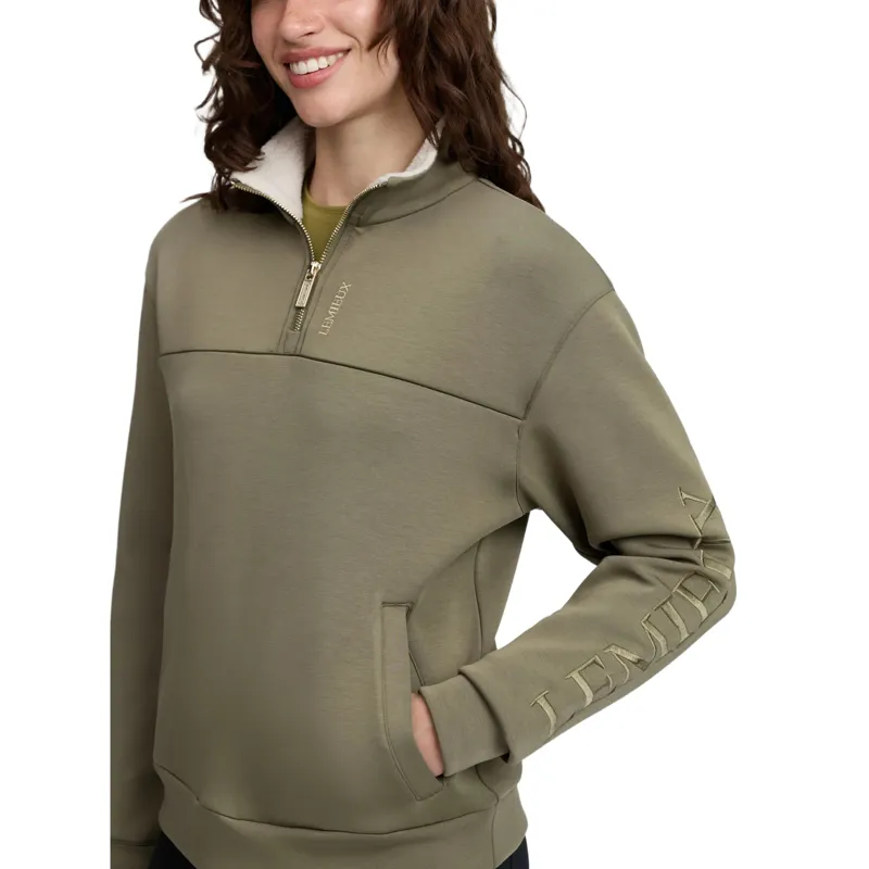 LeMieux Scarlet Women's 1/4 Zip Sweatshirt - Willow Green-2