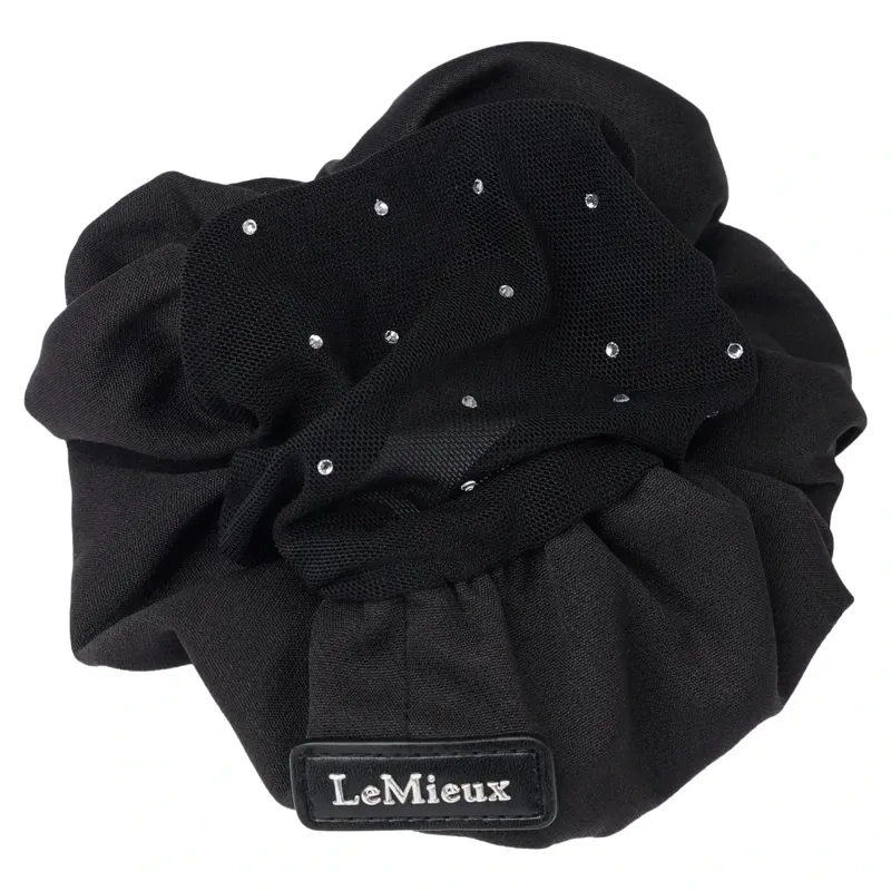 LeMieux Scrunchie with Crystal Hair Net - Black/Black