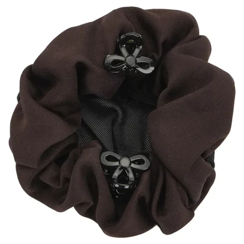 LeMieux Scrunchie with Crystal Hairnet - Brown/Black-1
