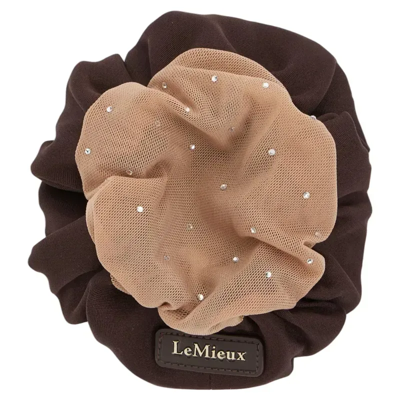 LeMieux Scrunchie with Crystal Hair Net - Brown/Blonde