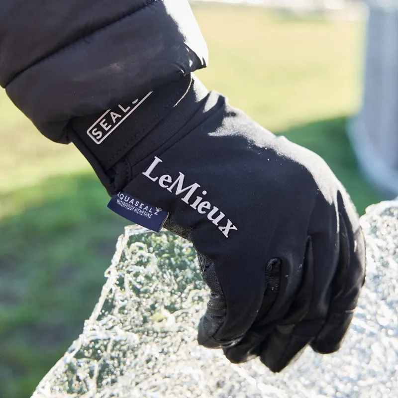 LeMieux x Sealskinz Waterproof Riding Gloves - Black-2