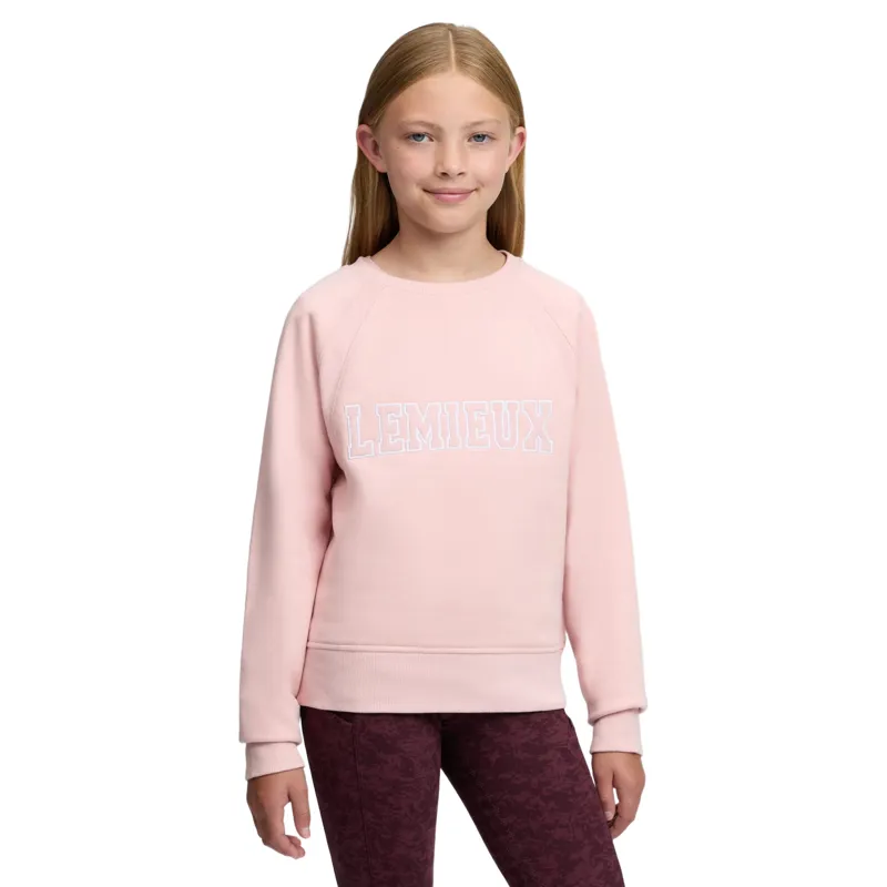 LeMieux Young Rider Shay Varsity Crew Sweater - Petal