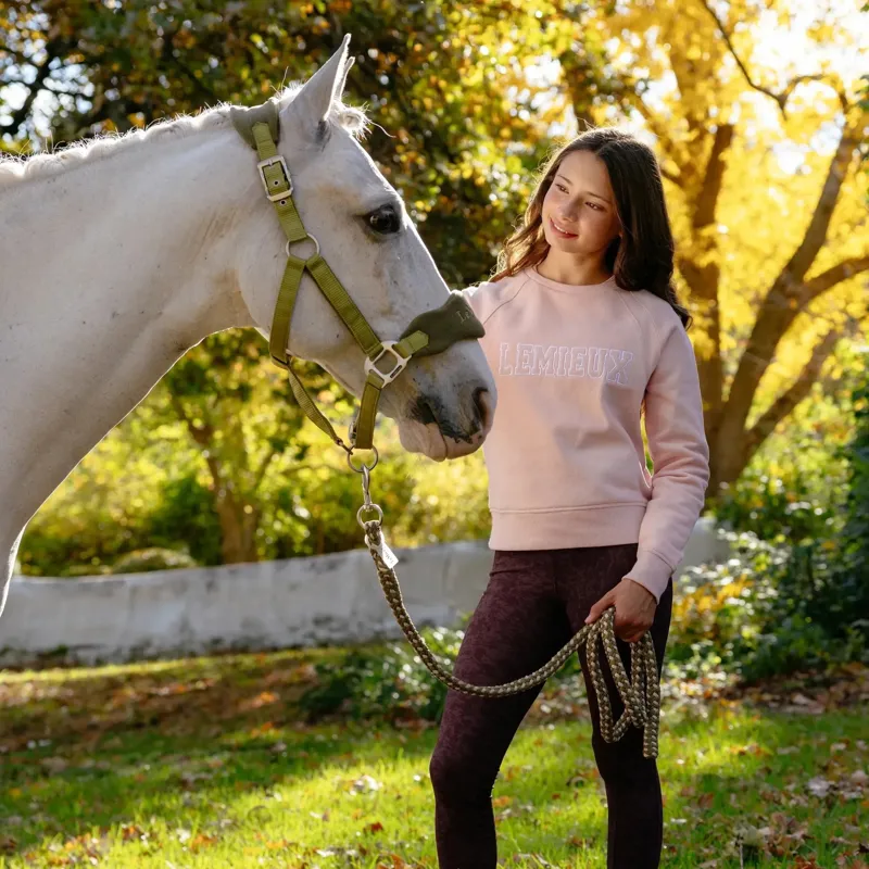 LeMieux Young Rider Shay Varsity Crew Sweater - Petal-3