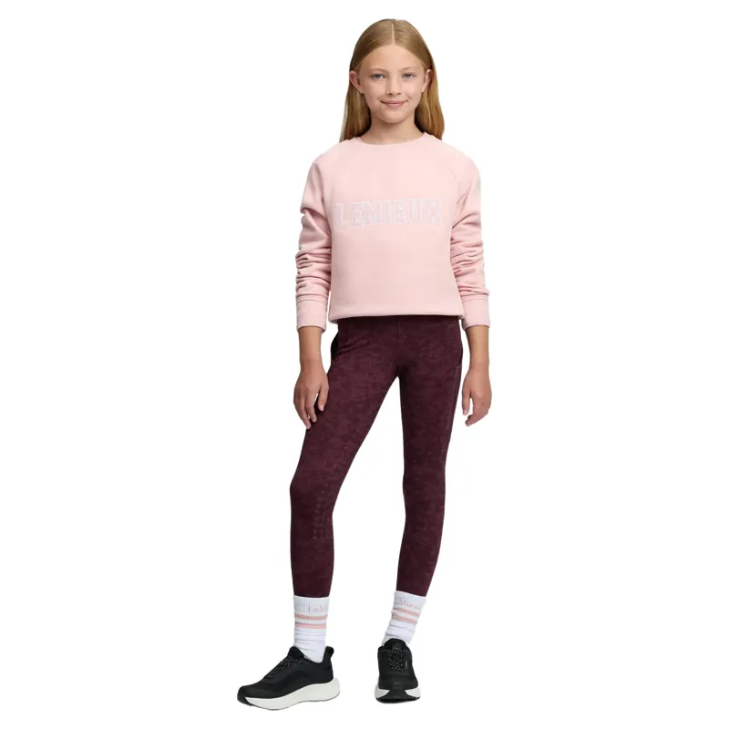 LeMieux Young Rider Shay Varsity Crew Sweater - Petal-7
