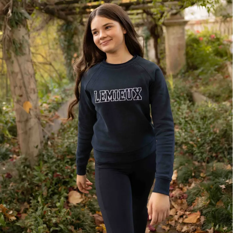 LeMieux Young Rider Shay Varsity Crew Sweatshirt - Navy
