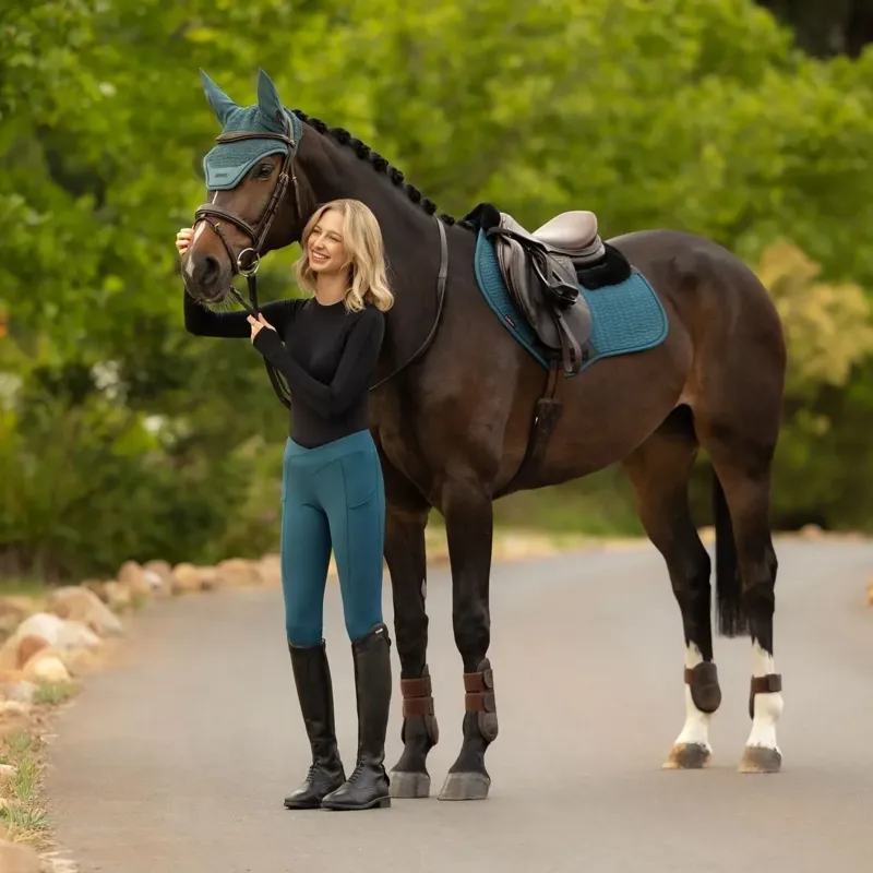 LeMieux Simone Cross Over Half Grip Women's Pull-on Breeches - Jungle-4