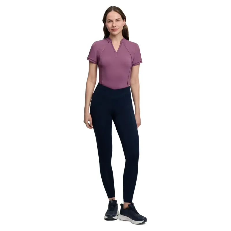 LeMieux Simone Cross Over Half Grip Women's Pull-On Breeches - Navy-3