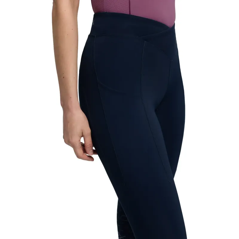 LeMieux Simone Cross Over Half Grip Women's Pull-On Breeches - Navy-4