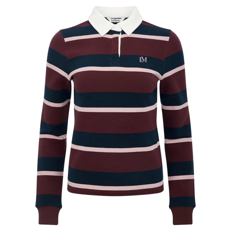 LeMieux Sloane Women's Striped Rugby Shirt - Bramble-1