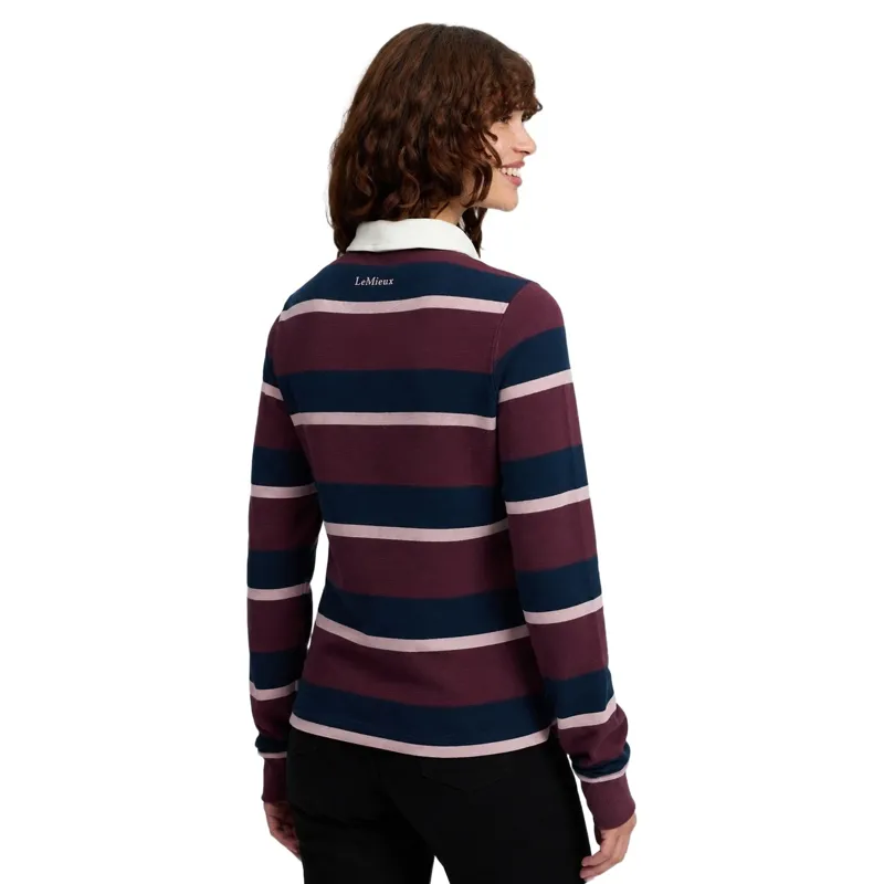 LeMieux Sloane Women's Striped Rugby Shirt - Bramble-3