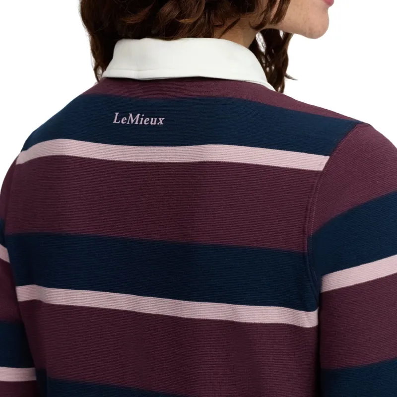 LeMieux Sloane Women's Striped Rugby Shirt - Bramble-6