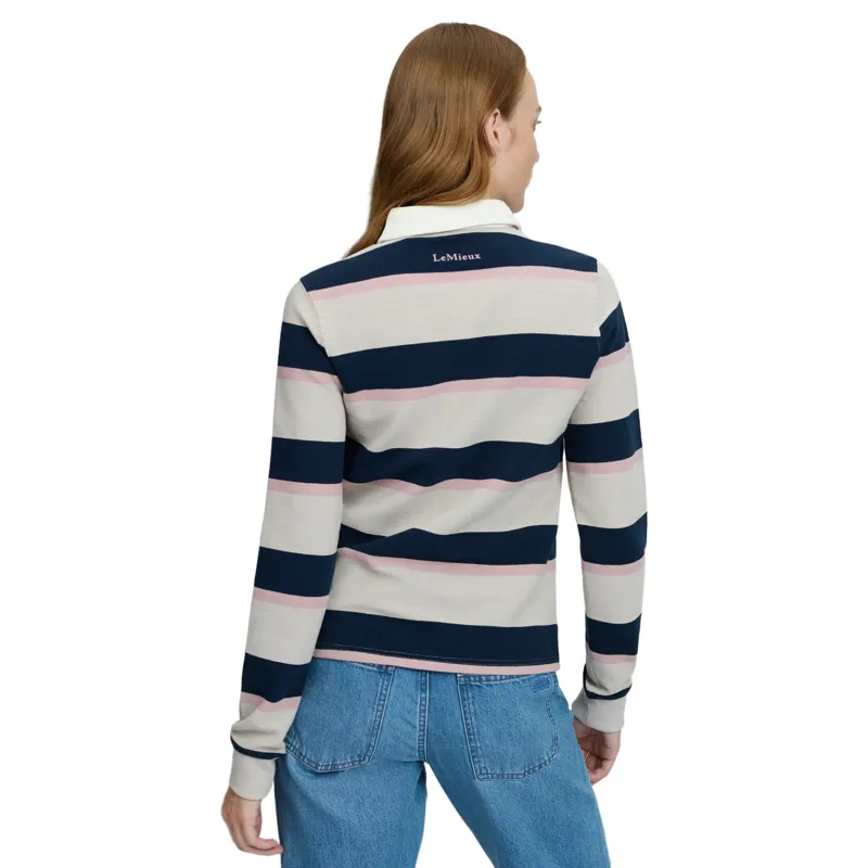 LeMieux Sloane Women's Striped Rugby Shirt - Stone-2