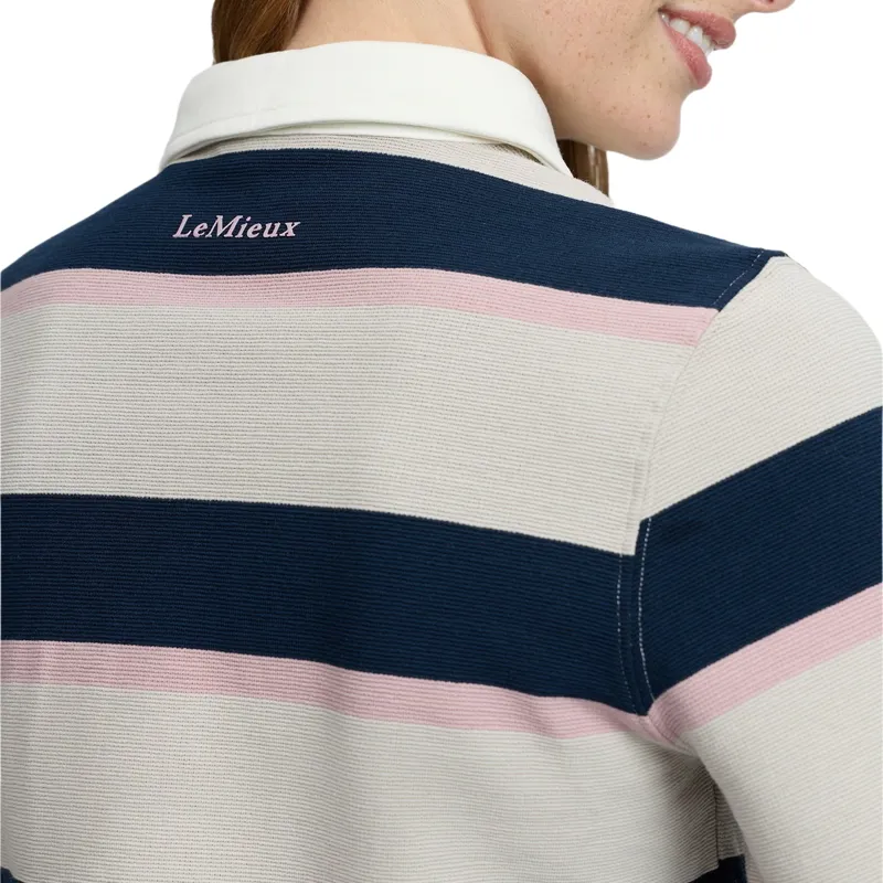 LeMieux Sloane Women's Striped Rugby Shirt - Stone-5