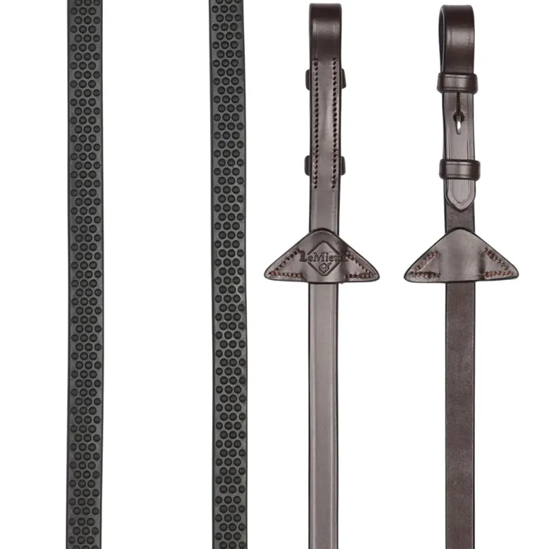 LeMieux Soft Rubber Reins - Havana/Silver