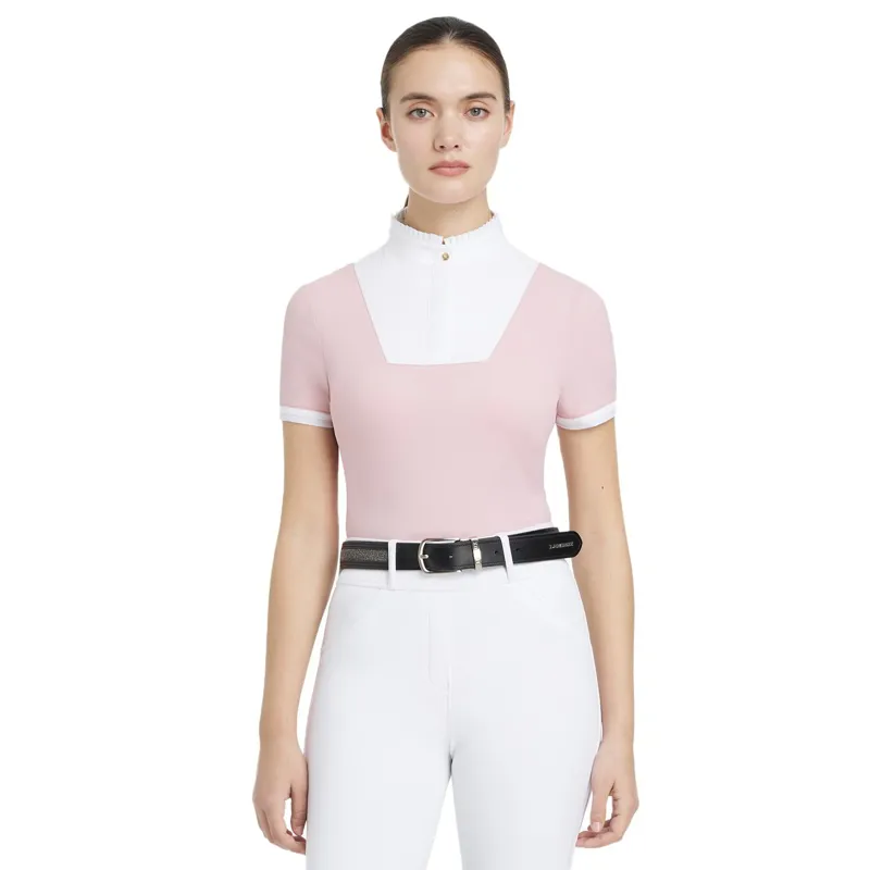 LeMieux Sophia Ladies Short Sleeve Pleated Show Shirt - Blossom-4