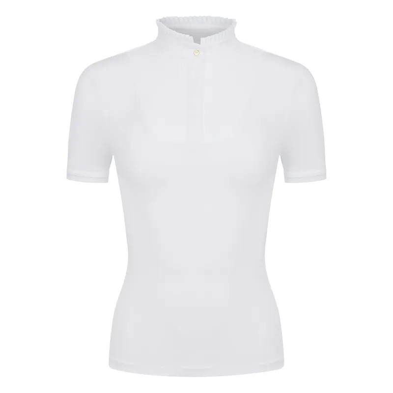 LeMieux Sophia Womens Short Sleeve Pleated Show Shirt - White-1