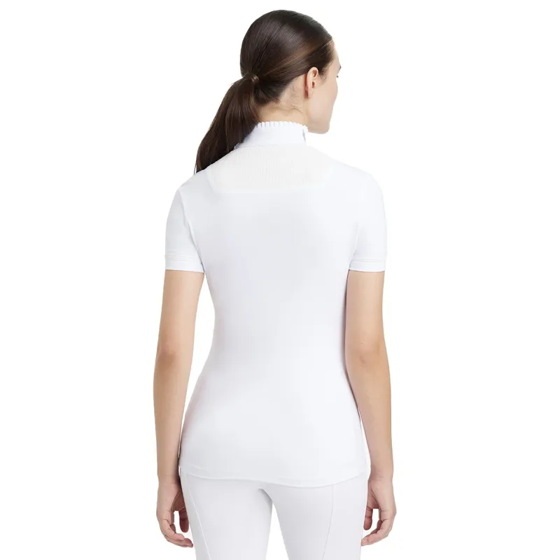 LeMieux Sophia Womens Short Sleeve Pleated Show Shirt - White-2