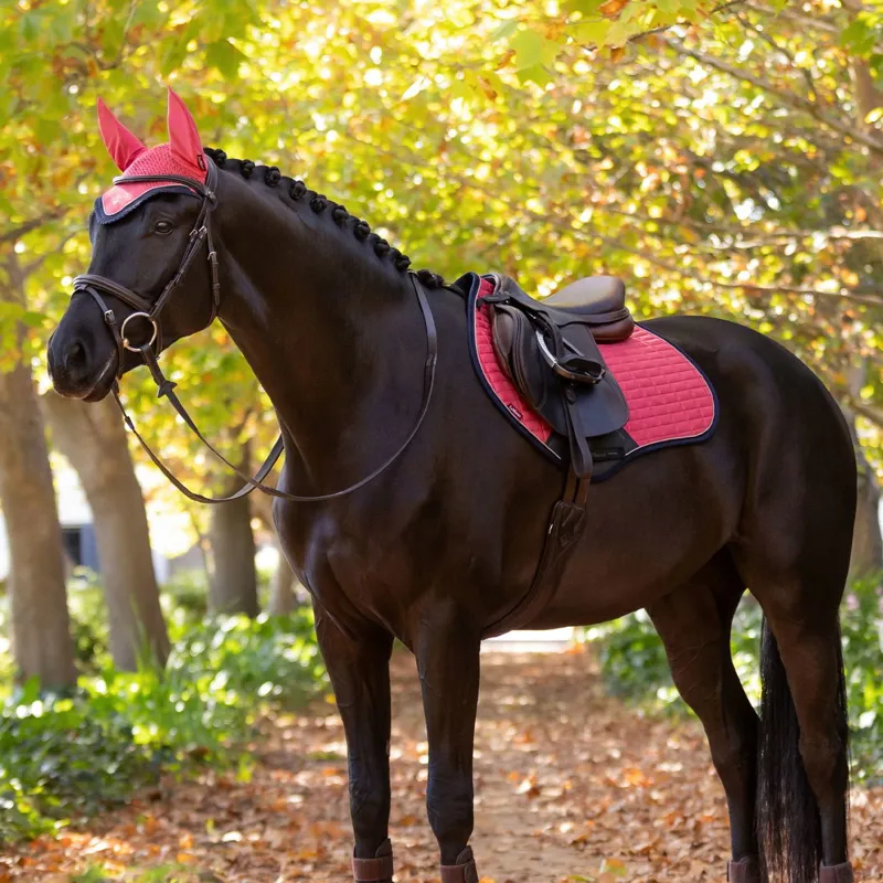 LeMieux Suede Close Contact Saddle Pad - Cranberry-1