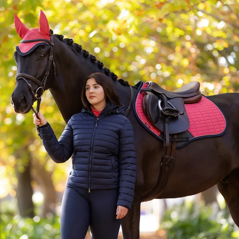LeMieux Suede Close Contact Saddle Pad - Cranberry-2