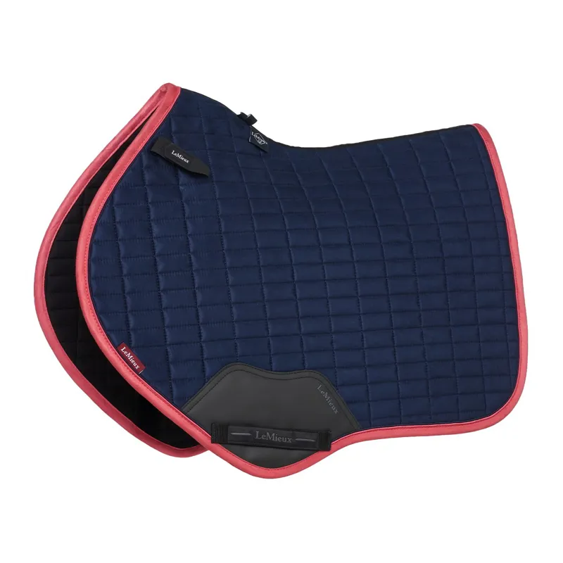 LeMieux Suede Close Contact Saddle Pad - Navy/Cranberry