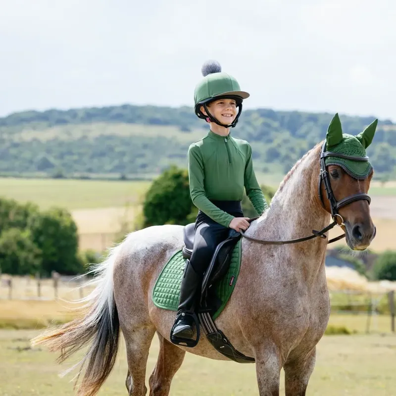 LeMieux Suede Close Contact Saddle Pad - Hunter Green-1