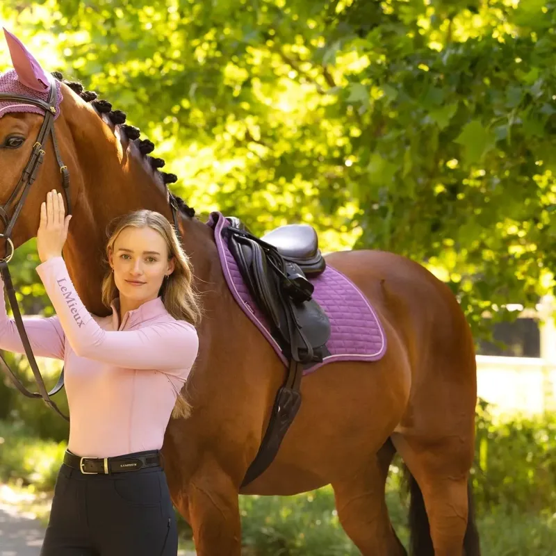 LeMieux Suede Close Contact Saddle Pad - Mallow-2