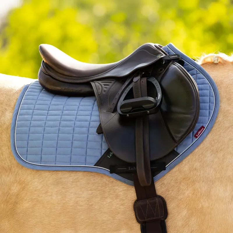 LeMieux Suede Close Contact Saddle Pad - Powder Blue-1