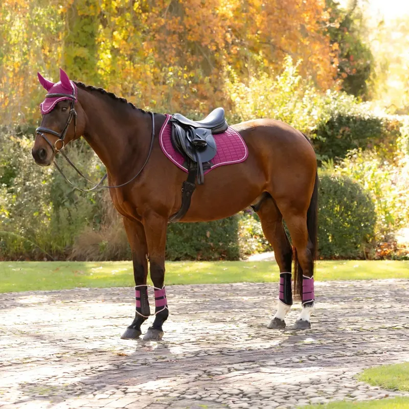 LeMieux Suede Close Contact Saddle Pad - Blackberry-3