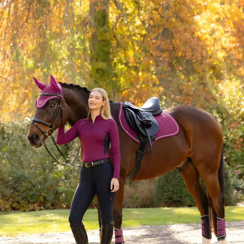 LeMieux Suede Close Contact Saddle Pad - Blackberry-4