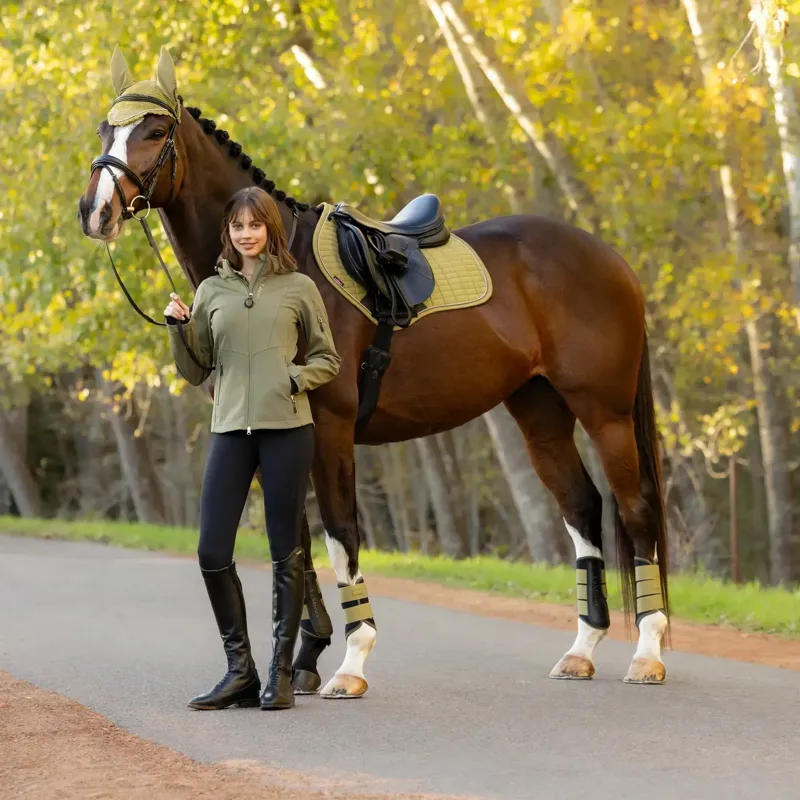 LeMieux Suede Close Contact Saddle Pad - Gooseberry-4