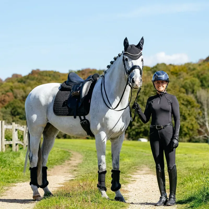 LeMieux Suede Dressage Saddle Pad - Black-2