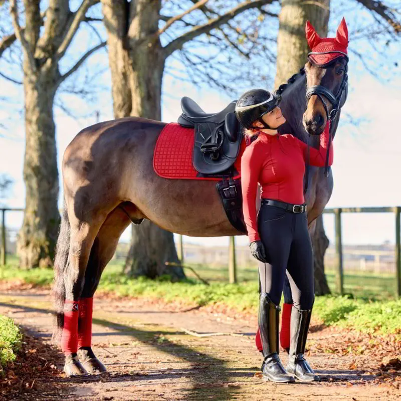 LeMieux Suede Dressage Saddle Pad - Chilli-1