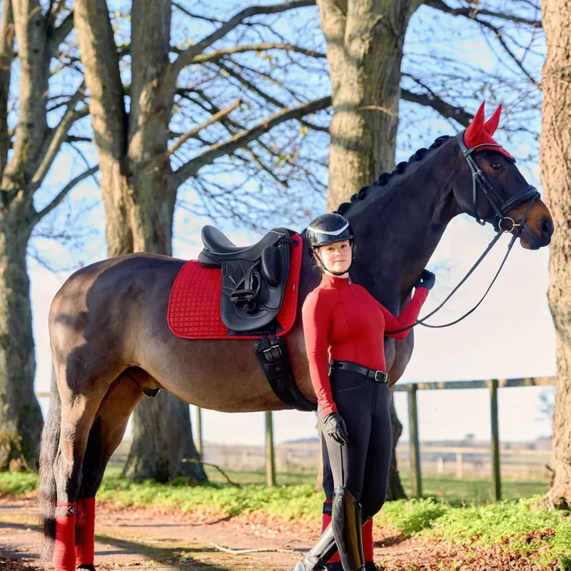 LeMieux Suede Dressage Saddle Pad - Chilli-2