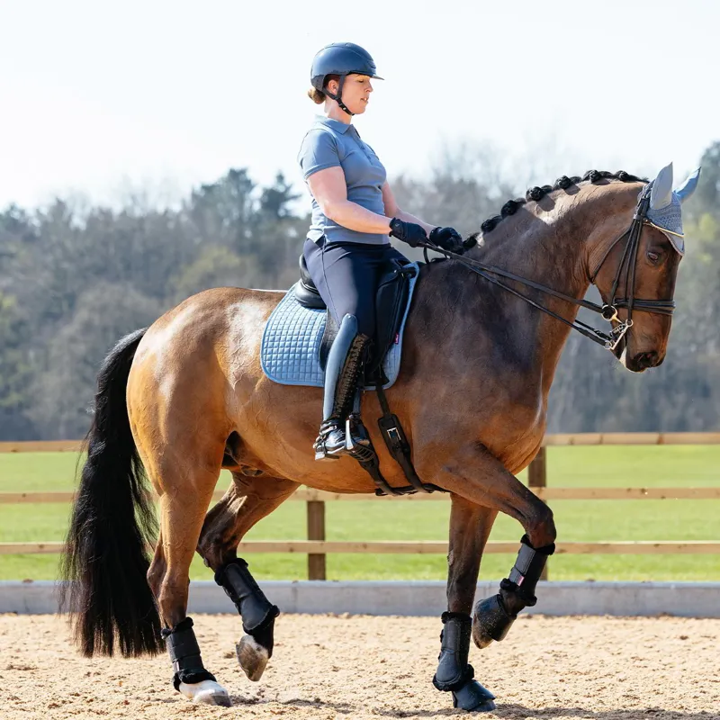 LeMieux Suede Dressage Saddle Pad - Ice Blue-2