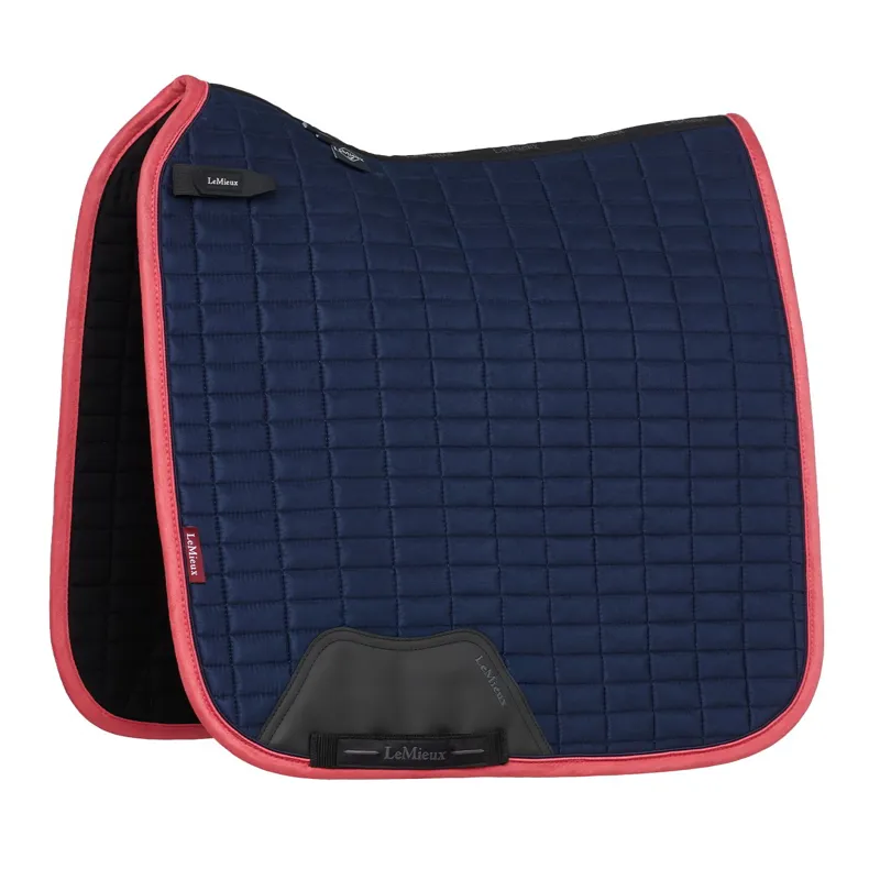 LeMieux Suede Dressage Saddle Pad - Navy/Cranberry