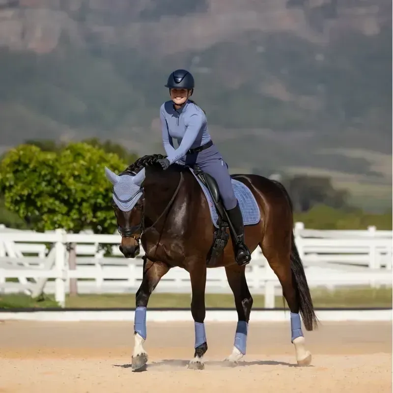 LeMieux Suede Dressage Saddle Pad - Powder Blue-3