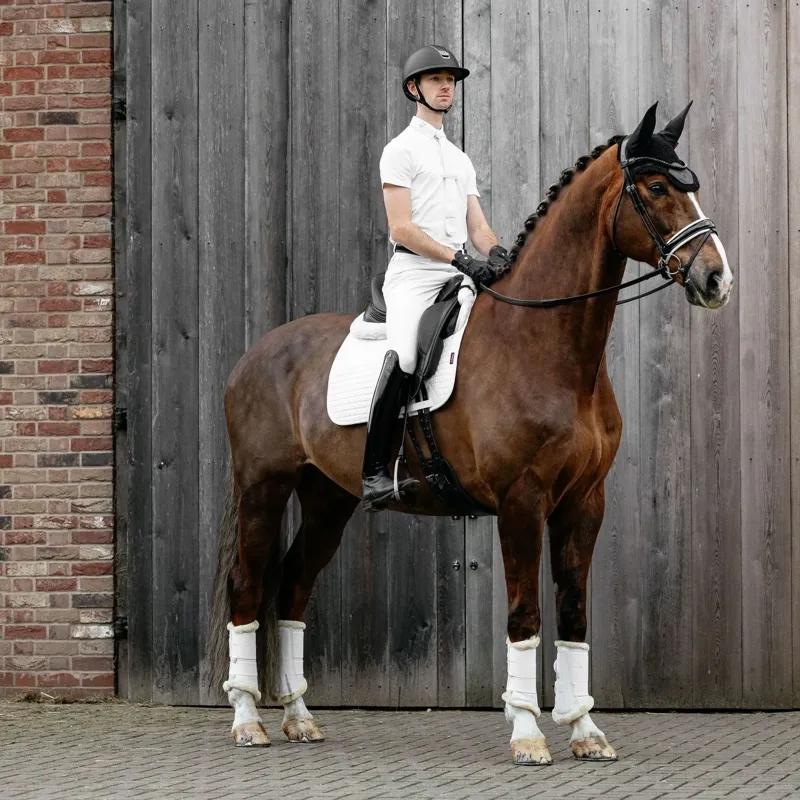 LeMieux Suede Dressage Saddle Pad - White-1