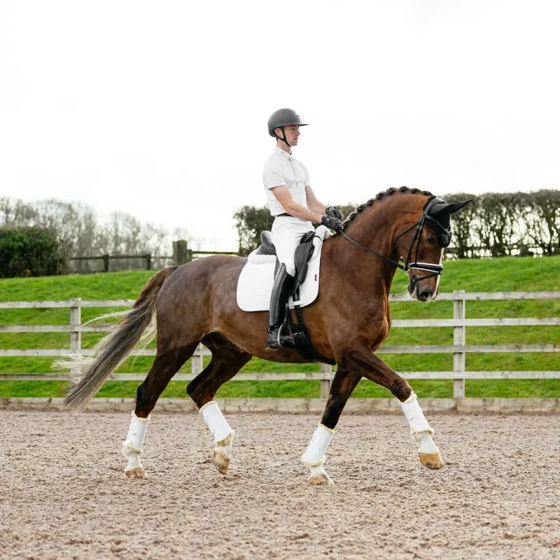 LeMieux Suede Dressage Saddle Pad - White-2